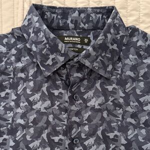 Murano - Men's Dark /light Blue Shirt - Stretch - 16 1/2-33